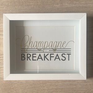 Champagne for Breakfast Framed Wall Art - White Frame